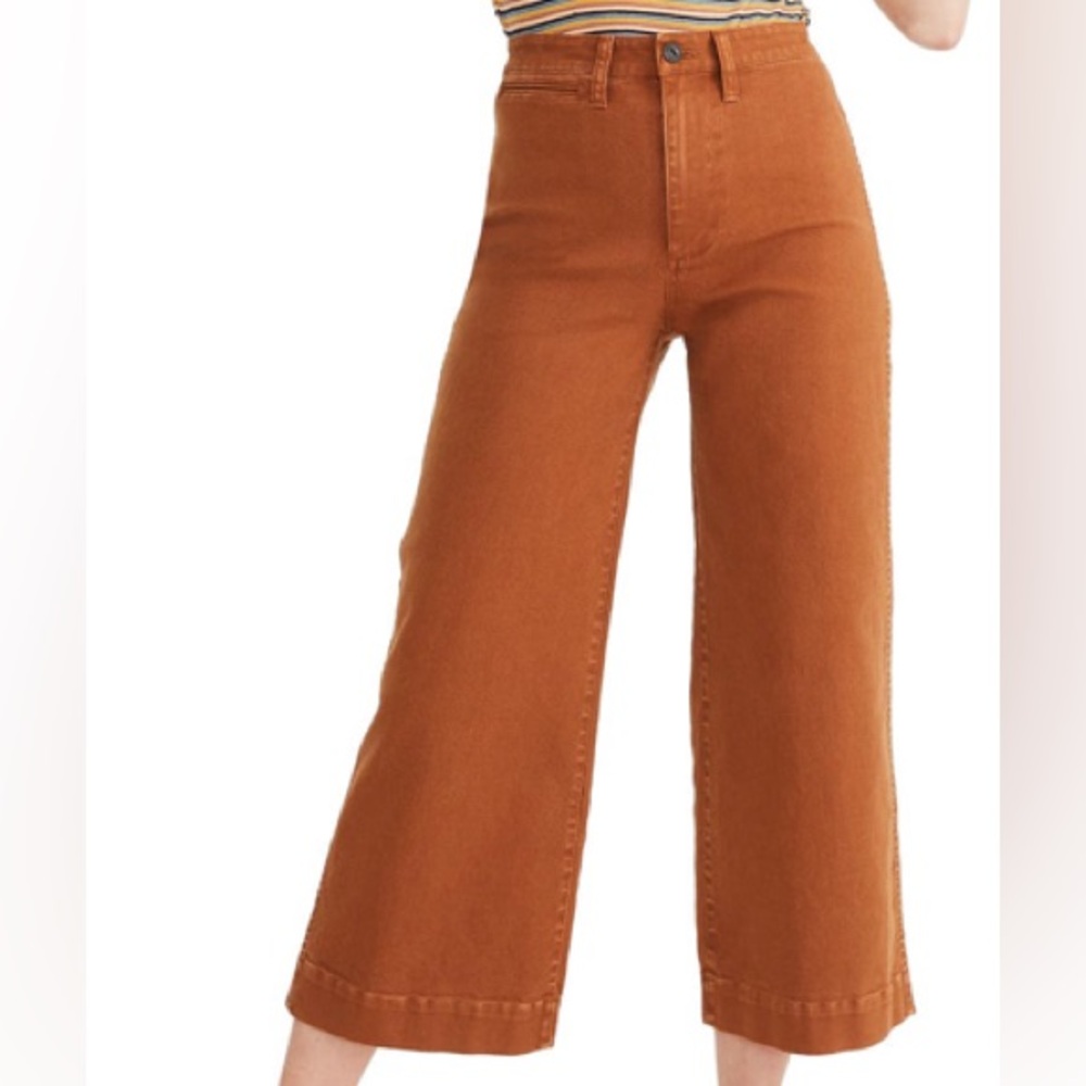 Madewell Emmett High Waist Crop Wide Leg Pants in Warm Coffee size 24